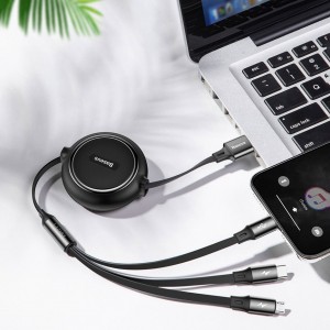 کابل شارژ و انتقال داده سه سر بیسوس Baseus Golden Loop Cable 1.2m