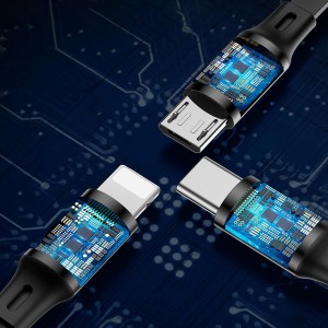 کابل شارژ و انتقال داده سه سر بیسوس Baseus Golden Loop Cable 1.2m