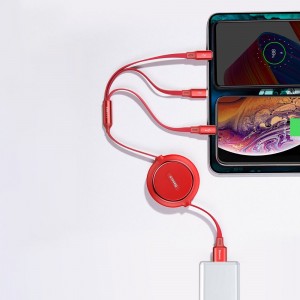 کابل شارژ و انتقال داده سه سر بیسوس Baseus Golden Loop Cable 1.2m