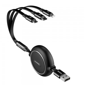 کابل شارژ و انتقال داده سه سر بیسوس Baseus Golden Loop Cable 1.2m
