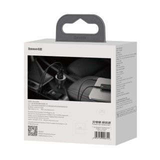 شارژر فندکی فست شارژ بیسوس Baseus Superme Digital Display CCZX-100C TZCCZX-01 توان 100 وات با کابل