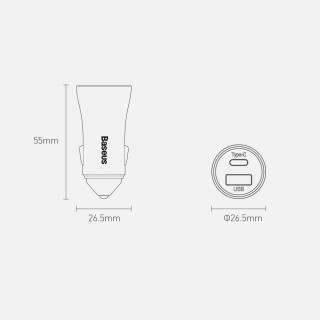شارژر فندکی فست شارژ بیسوس Baseus Golden Contactor Pro Dual USB A QC TZCCJD-A0G توان 40W همراه با کابل