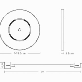 شارژر وایرلس سریع مگنتی بیسوس Baseus Simple Magnetic Wireless Charger WXJK-E01