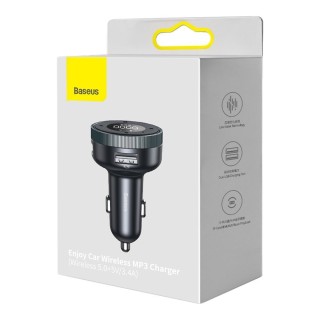 شارژر فندکی بلوتوثی با قابلیت پخش موسیقی بیسوس |Baseus Enjoy Car Wireless LED FM Transmitter Modulator Auto MP3 Player Bluetooth