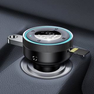 شارژر فندکی بلوتوثی با قابلیت پخش موسیقی بیسوس |Baseus Enjoy Car Wireless LED FM Transmitter Modulator Auto MP3 Player Bluetooth