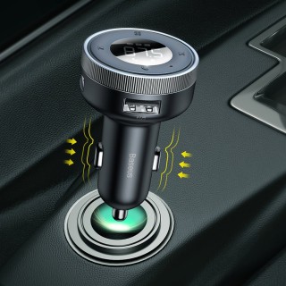 شارژر فندکی بلوتوثی با قابلیت پخش موسیقی بیسوس |Baseus Enjoy Car Wireless LED FM Transmitter Modulator Auto MP3 Player Bluetooth