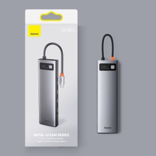 هاب 11 پورت بیسوس Baseus Metal Gleam 11 in 1 Multifunctional Type-C HUB 100W CAHUB-CT0G