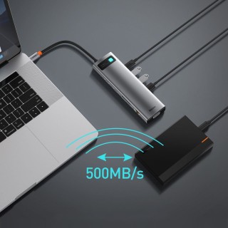 هاب 11 پورت بیسوس Baseus Metal Gleam 11 in 1 Multifunctional Type-C HUB 100W CAHUB-CT0G