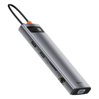 هاب 11 پورت بیسوس Baseus Metal Gleam 11 in 1 Multifunctional Type-C HUB 100W CAHUB-CT0G