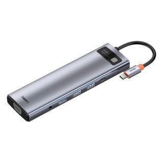 هاب 11 پورت بیسوس Baseus Metal Gleam 11 in 1 Multifunctional Type-C HUB 100W CAHUB-CT0G