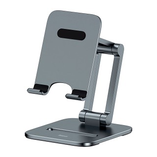 هولدر رومیزی موبایل بیسوس Baseus Desktop Biaxial Foldable metal smartphone stand gray LUSZ000013