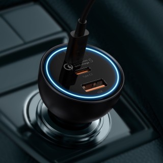 Baseus fast USB / USB car charger Type C 160W PPS Quick Charge 5 PD gray