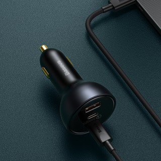 Baseus fast USB / USB car charger Type C 160W PPS Quick Charge 5 PD gray