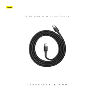 کابل فست شارژ دو سر تایپ سی 2 متر بیسوس Baseus Cafule Cable durable nylon cord type C PD type C PD PD2.0 60W 20V 3A QC3.0 2M CATKLF-HG1