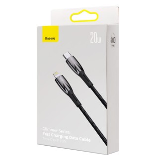 Baseus Glimmer Series cable with fast charging USB-C - Lightning 480Mb/s PD 20W 2m black