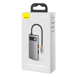 Baseus Metal Gleam 4in1 multifunctional USB Type C HUB - USB Type C Power Delivery 100 W / HDMI 4K 30 Hz / USB 3.2 Gen 1 / USB 2.0 (CAHUB-CY0G)
