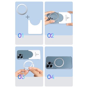 رینگ فلزی مگ سیف کننده موبایل و قاب موبایل بیسوس Baseus Halo Series magnetic ring 2 pcs PCCH000001