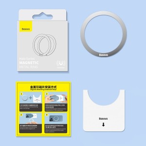 رینگ فلزی مگ سیف کننده موبایل و قاب موبایل بیسوس Baseus Halo Series magnetic ring 2 pcs PCCH000001