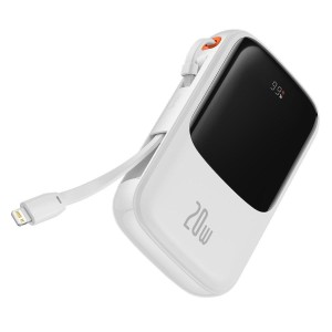 پاوربانک 10000mAh بیسوس 20 وات همراه با کابل لایتنینگ Baseus Power Bank Fast Charging Qpow 10000mAh 20W with Lightning Cable