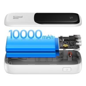 پاوربانک 10000mAh بیسوس 20 وات همراه با کابل لایتنینگ Baseus Power Bank Fast Charging Qpow 10000mAh 20W with Lightning Cable