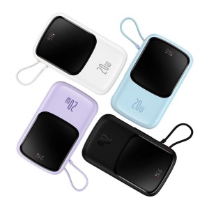 پاوربانک 10000mAh بیسوس 20 وات همراه با کابل لایتنینگ Baseus Power Bank Fast Charging Qpow 10000mAh 20W with Lightning Cable