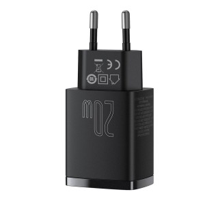 شارژر دیواری دو سر 20 وات بیسوس Baseus Compact fast charger 20W 3A CCXJ-B01