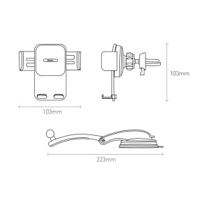 هولدر رو داشبوردی و دریچه هوا خودرو بیسوس Baseus 2in1 car holder for cockpit and air vent SUYK000001