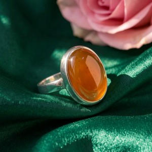 انگشتر مردانه (حرزدار) عقیق یمنی نقره کد 86