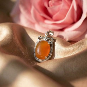 گردنبند زنانه عقیق یمنی نقره کد 59
