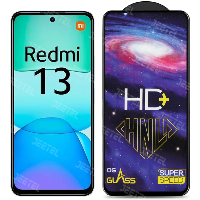 گلس تمام صفحه شیشه ای شیائومی Redmi 13 مدل HD Plus