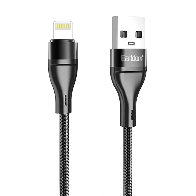 کابل شارژ USB به Lightning به طول 1 متر 2.4 آمپر از برند ایرلدوم مدل Earldom EC-160L (100% اورجینال)