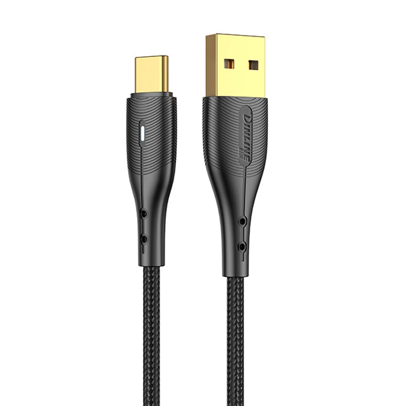 کابل شارژ USB به Type-c به طول 1 متر سافت لایت 3A مدل DINLINE DC-94C (اورجینال شرکتی)