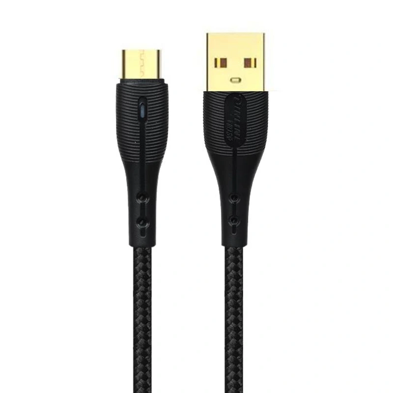 کابل شارژ USB به Micro به طول 1 متر لایت دار 3A مدل DINLINE DC-94M (اورجینال شرکتی)