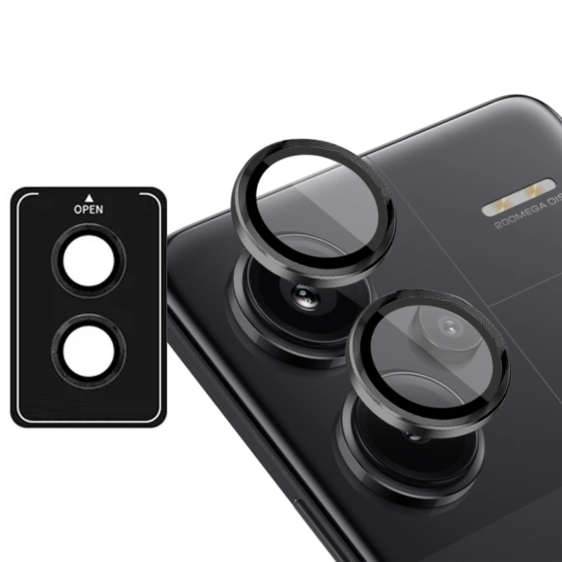 محافظ لنز دوربین مدل رینگی شابلون دار برای گوشی Xiaomi Redmi Note 13 Pro Plus (پک دو عددی)