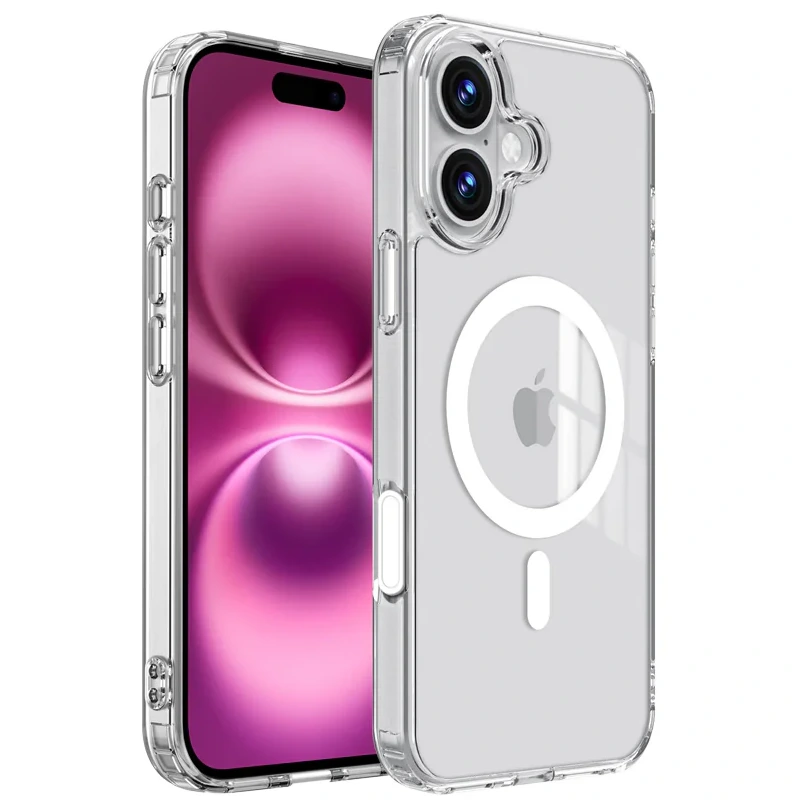 قاب شفاف مگ سیفدار مناسب برای IPHONE 16 (پک اپل استوری)