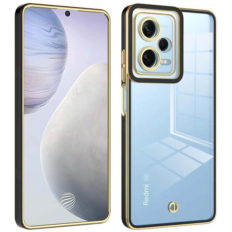 قاب اورجینال الکتروپلیتینگ Xiaomi Redmi Note 12 Pro Plus 5G مدل دور طلایی اسپیس