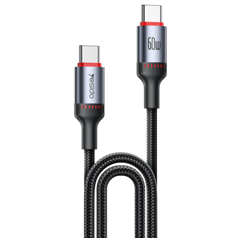 کابل شارژ دو سر تایپ سی به طول 1.2 متر و توان 60W 3A مدل YESIDO CA181 (100% اورجینال)