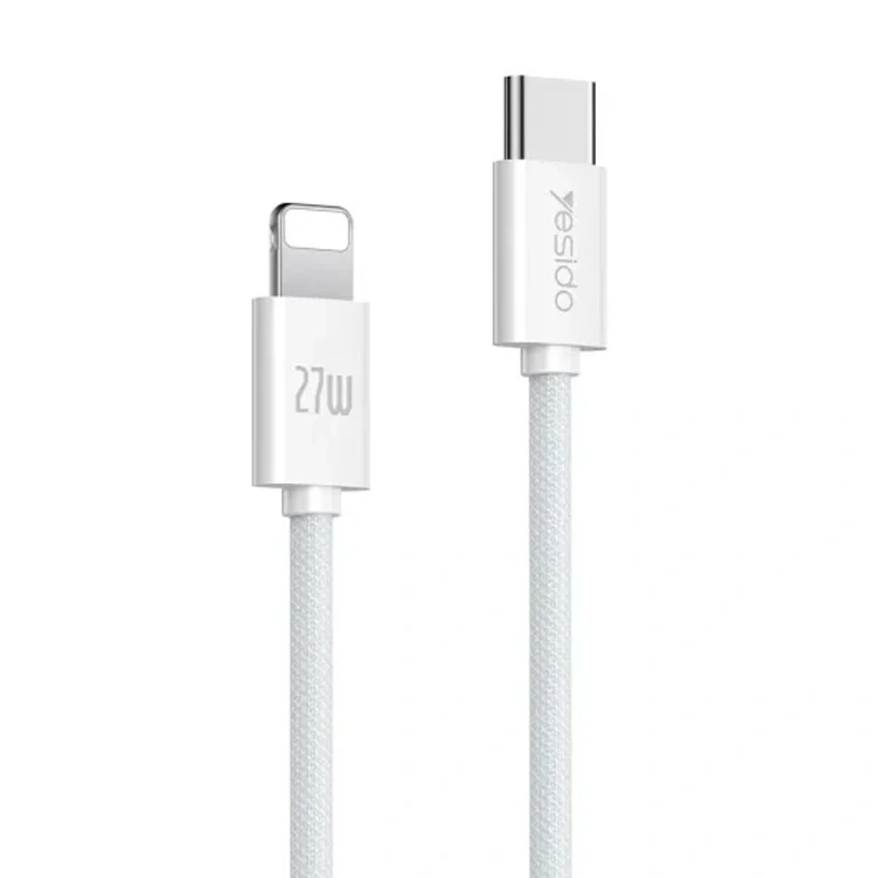 کابل شارژ لایتنینگ به تایپ سی به طول 1.2 متر و توان 27W PD مدل YESIDO CA170 (100% اورجینال)