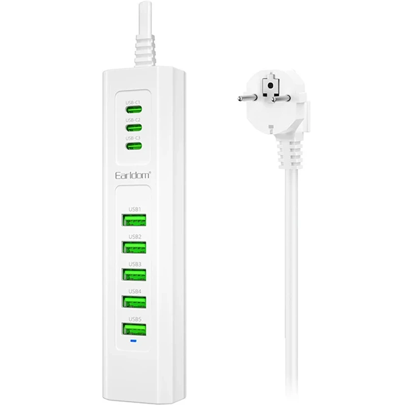 هاب شارژر هوشمند 2.4A از برند ایرلدوم مدل Earldom SC12 (100% اورجینال)