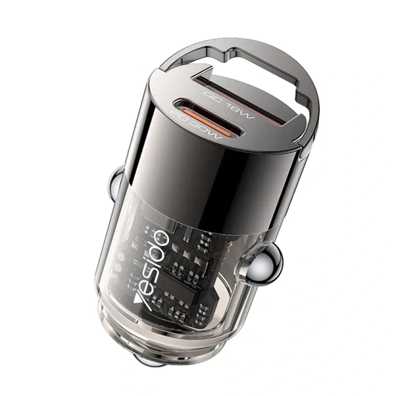 شارژر فندکی فست شارژ 30W PD دو پورت مدل Yesido Y68 (100% اورجینال)