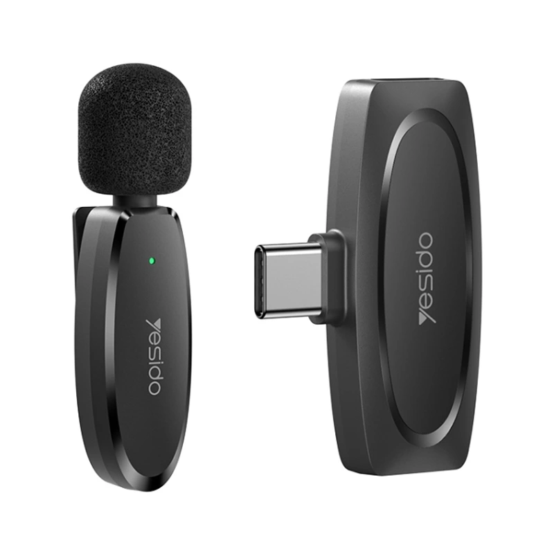 میکروفن بیسیم یقه ای مدل پورت Type-C از برند یسیدو مدل Yesido KR11 (نسخه اورجینال وارداتی)