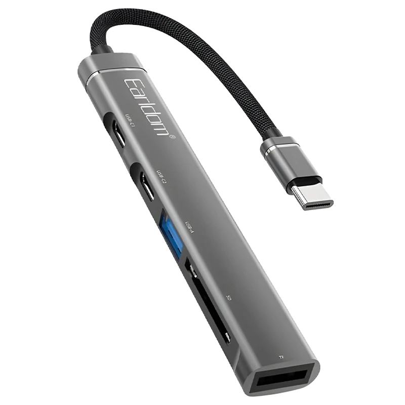 هاب 5 پورت تایپ سی مدل 5in1 از برند ایرلدوم Earldom HUB21 (نسخه اورجینال وارداتی)