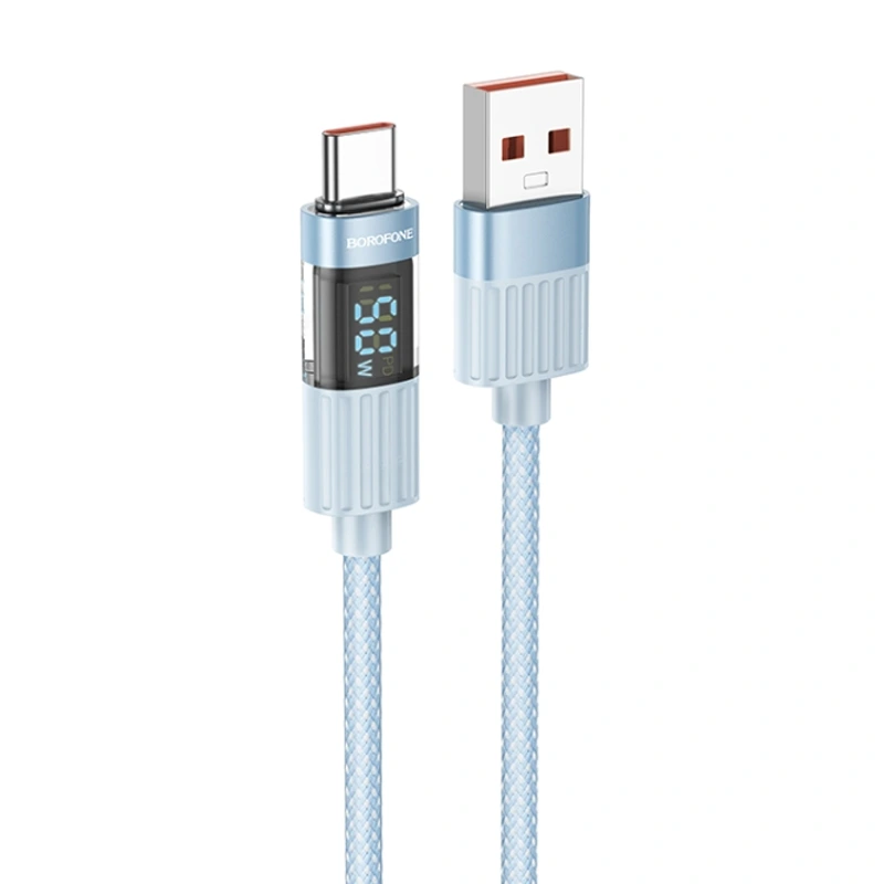 کابل شارژ ال ای دی دار USB به Type-c به طول 1.2 متر 5A مدل BOROFONE U46