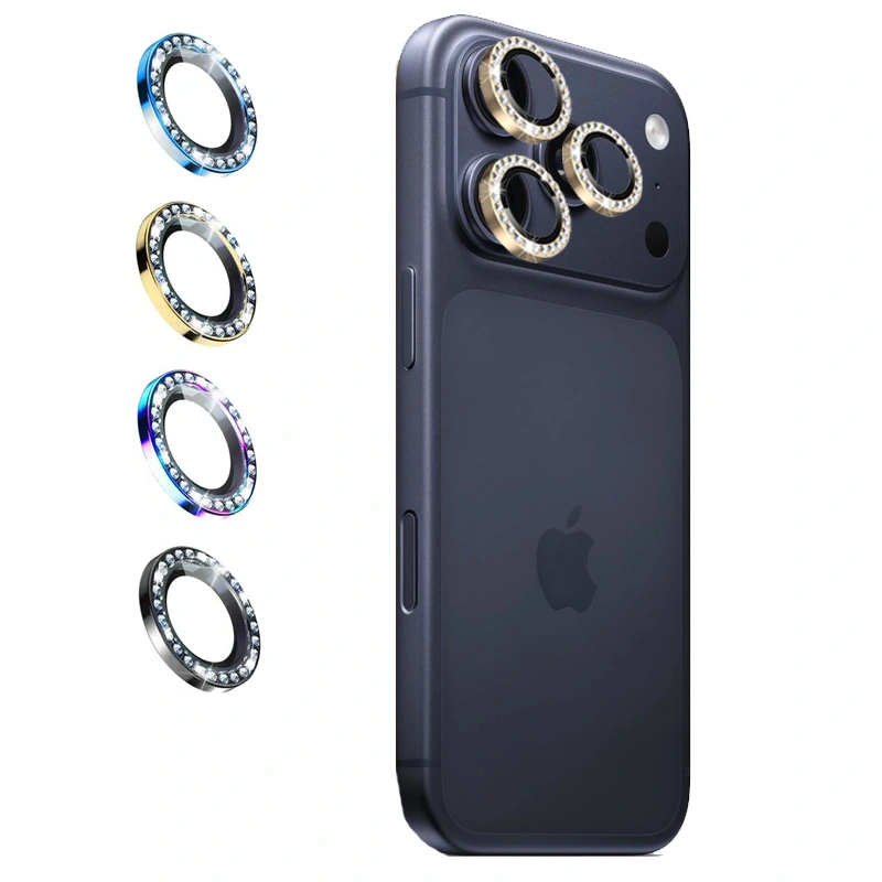 گلس لنز رینگی IPHONE 17 Pro مدل نگین دار دیاموند
