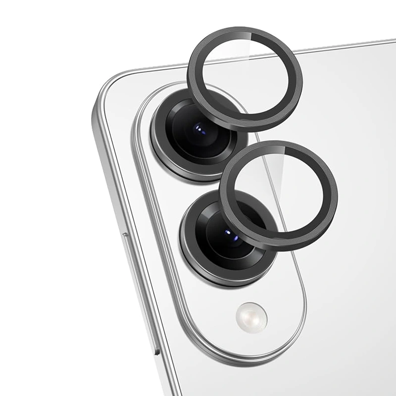 محافظ لنز دوربین Samsung Galaxy S25 Edge رینگی مدل شیشه ای آلومینیومی