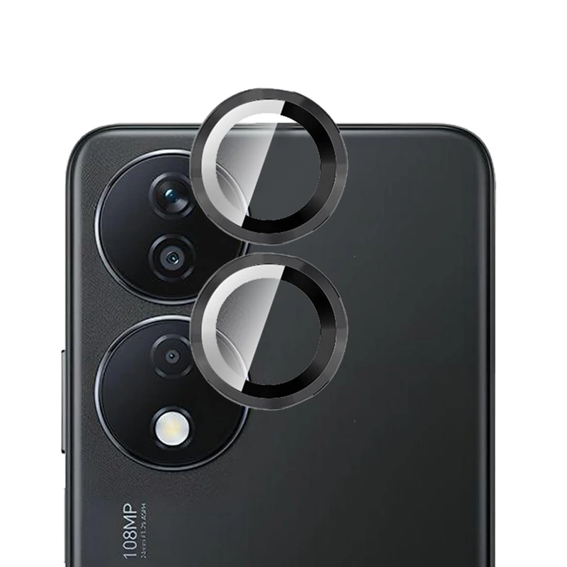 محافظ لنز دوربین Honor X7B رینگی مدل شیشه ای آلومینیومی