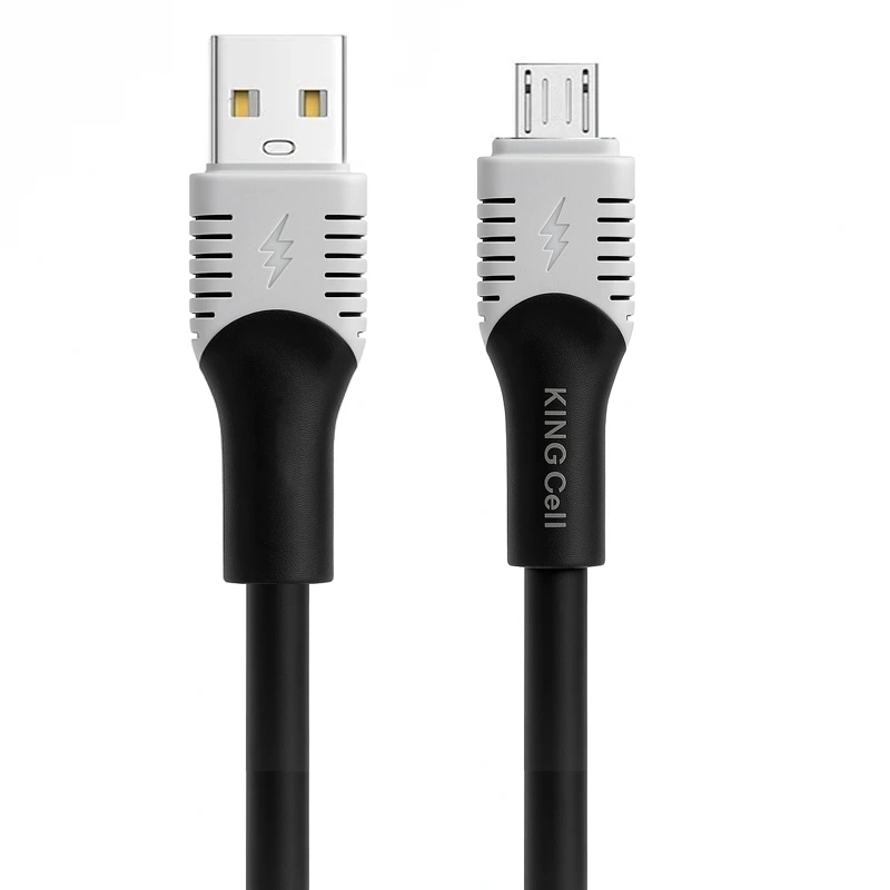 کابل شلنگی فست شارژ Micro با سرعت 3A مدل کینگ سل KC-03