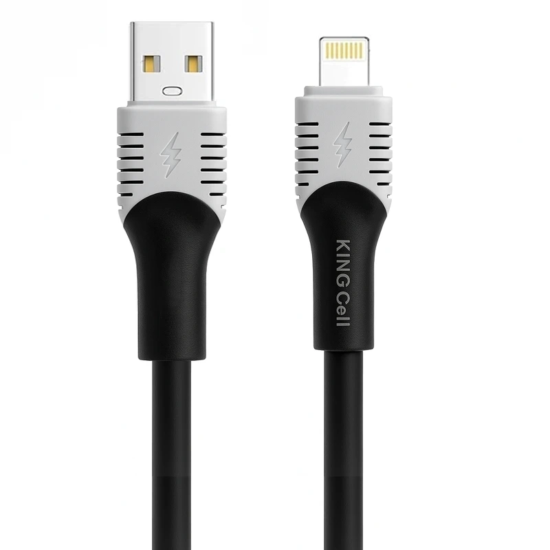 کابل شلنگی فست شارژ Lightning با سرعت 5A مدل کینگ سل KC-01
