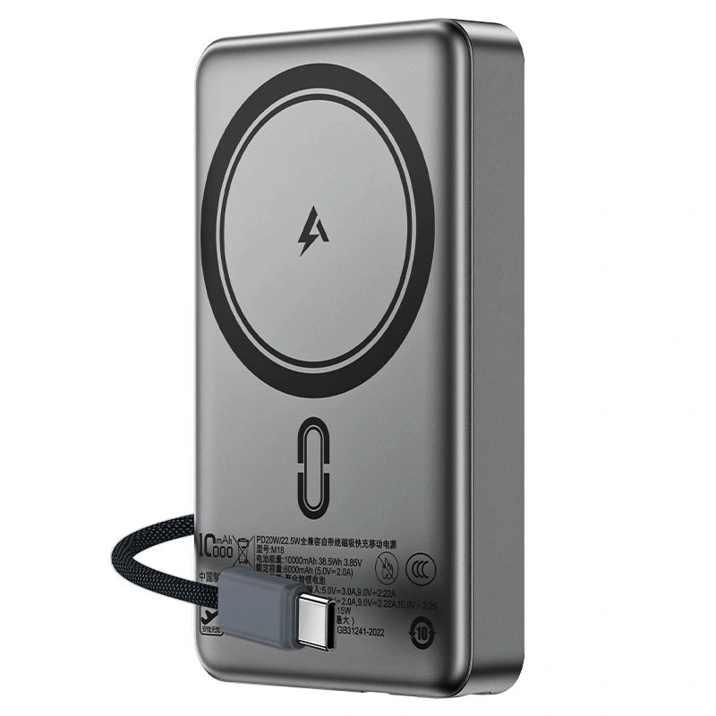 پاوربانک مگ سیف 10.000 میلی آمپر به توان 22.5 وات PD با کابل مدل M18 (نسخه اورجینال + گارانتی شرکتی)