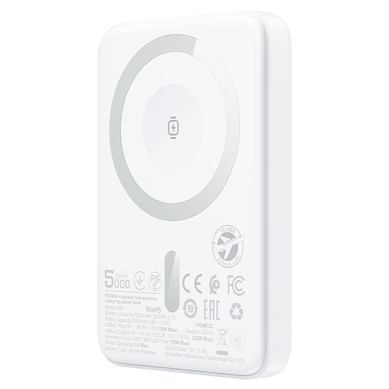 پاوربانک مگ سیف 5.000 میلی آمپر به توان 20 وات PD مدل M25 (نسخه اورجینال + گارانتی شرکتی)